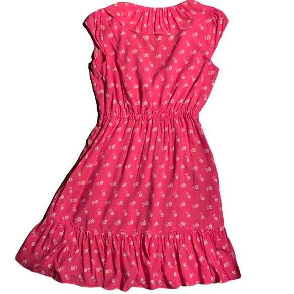 J. Crew pink v-neck floral ruffle dress - Picture 4 of 11